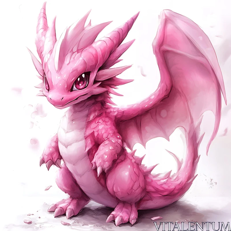 AI ART Roseate Dragon in a Gentle Breeze