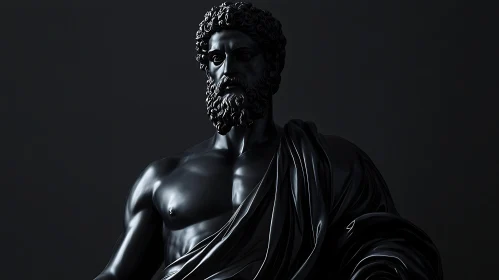 Classical Male Sculpture in Dark Setting