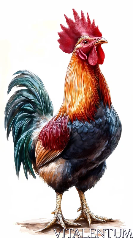 AI ART Colorful Rooster Image