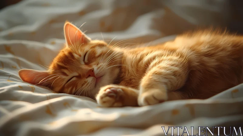 Peaceful Sleeping Kitten AI Image