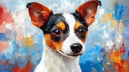 Oil Painting of a Small Dog