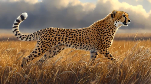 Cheetah in the Wild Grasses
