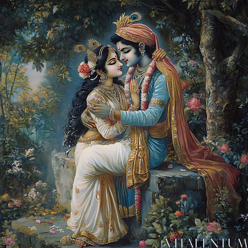 Serene Embrace in Divine Love Art AI Image