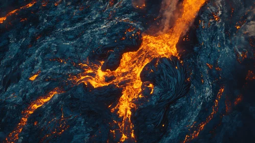 Molten Lava and Volcanic Eruption