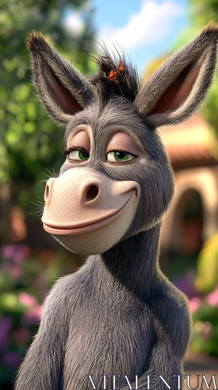 AI ART Animated Donkey with a Warm Smile