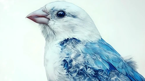 Blue Bird with Soft Plumage