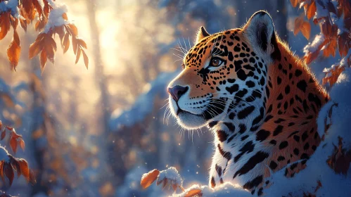 Jaguar in Winter Wilderness