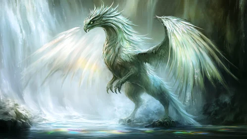 Dragon by Waterfall
