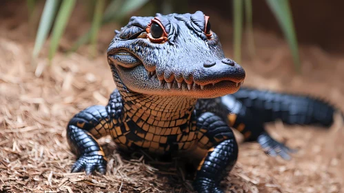 Close-Up of Alligator in Natural Habitat