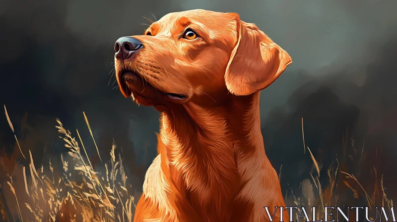 Illustrated Retriever in a Field AI Image