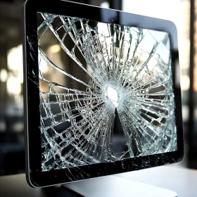 Shattered Glass on a Computer Screen