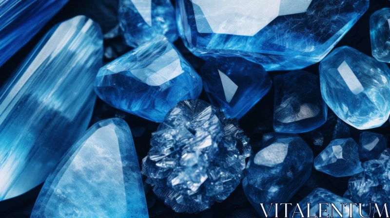 Translucent Blue Crystals and Stones: A Captivating Mystery AI Image