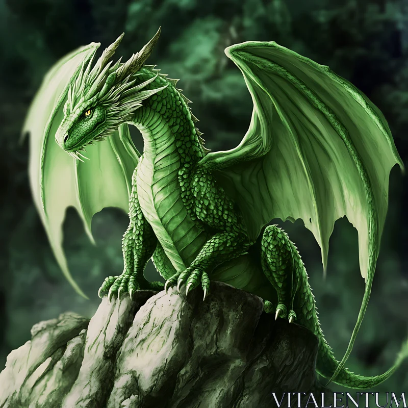 AI ART Verdant Dragon Sentinel