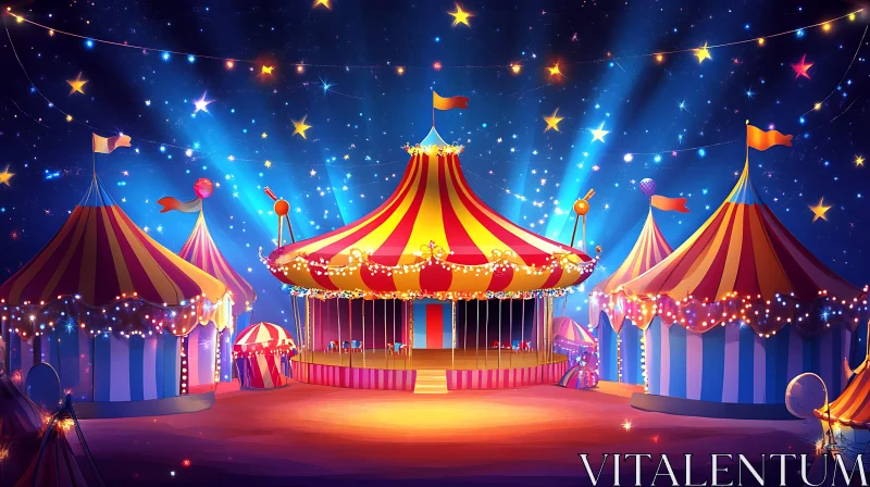 AI ART Starlit Circus Tents