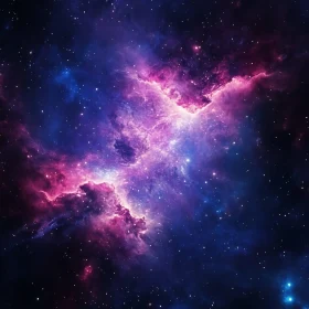 Cosmic Cloudscape: A Violet and Azure Starry Sky