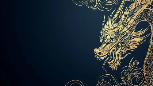 Intricate Golden Dragon Design