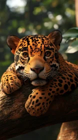 Jaguar in its Jungle Habitat