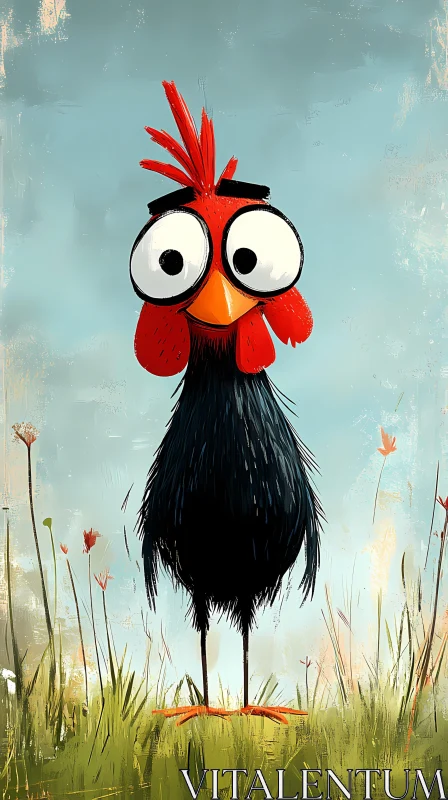 AI ART Funny Illustrated Rooster