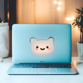 Cute Animal Face Laptop Decor