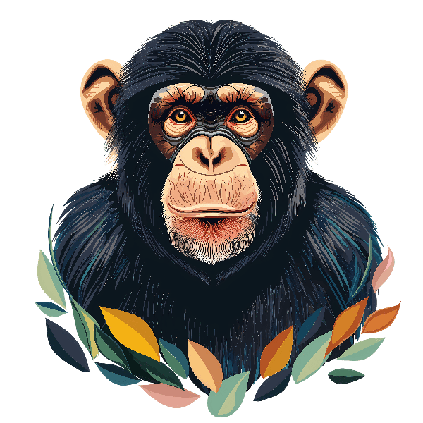 Chimpanzee Art for T-Shirts POD Design