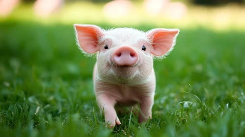 Heartwarming Image of a Piglet in Nature