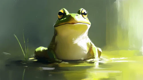 Serene Frog by the Water