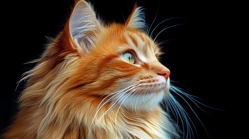 Ginger Cat with Fluffy Fur