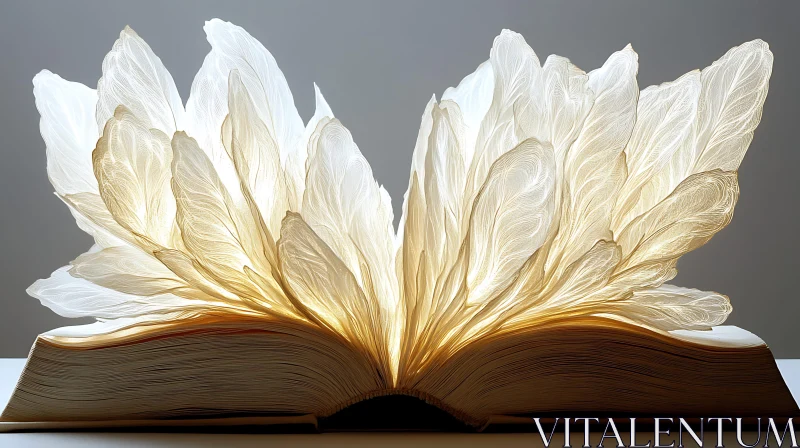 Feathered Book: An Abstract Composition AI Image