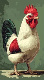 Rooster with Red Comb