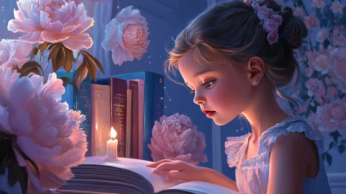 Childhood Reading with Floral Decor