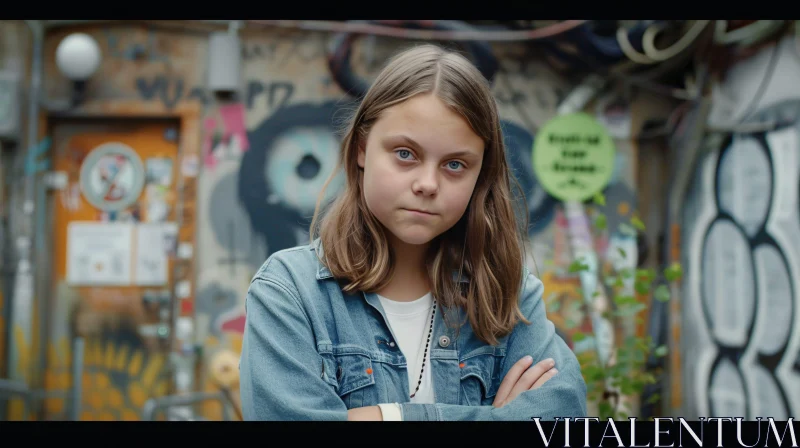 AI ART Greta Thunberg and Urban Art