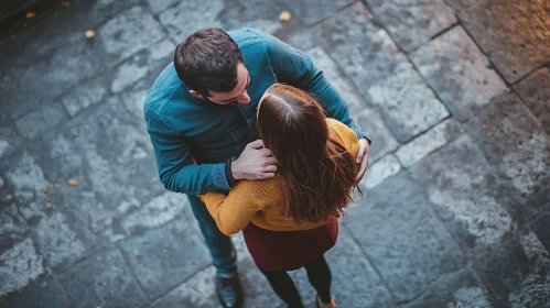 Couple in Love: Stone Embrace