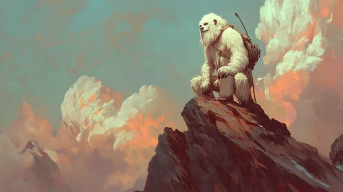 Mountain Top Yeti Illustration