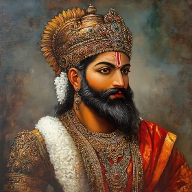 Ornate Royal Portrait of a Bearded Man