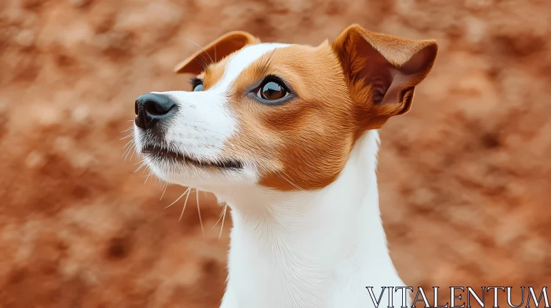 Canine Portrait with Brown and White Fur AI Image