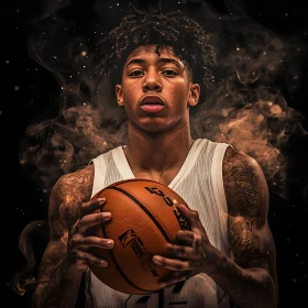 Focused Basketball Player