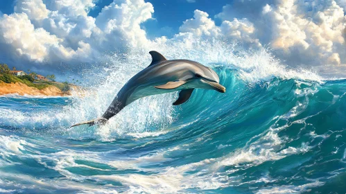 Graceful Dolphin in Turquoise Sea