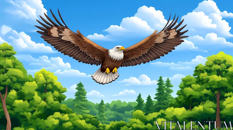 Eagle in Flight AI Image