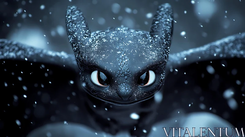 AI ART Snowy Dragon Portrait