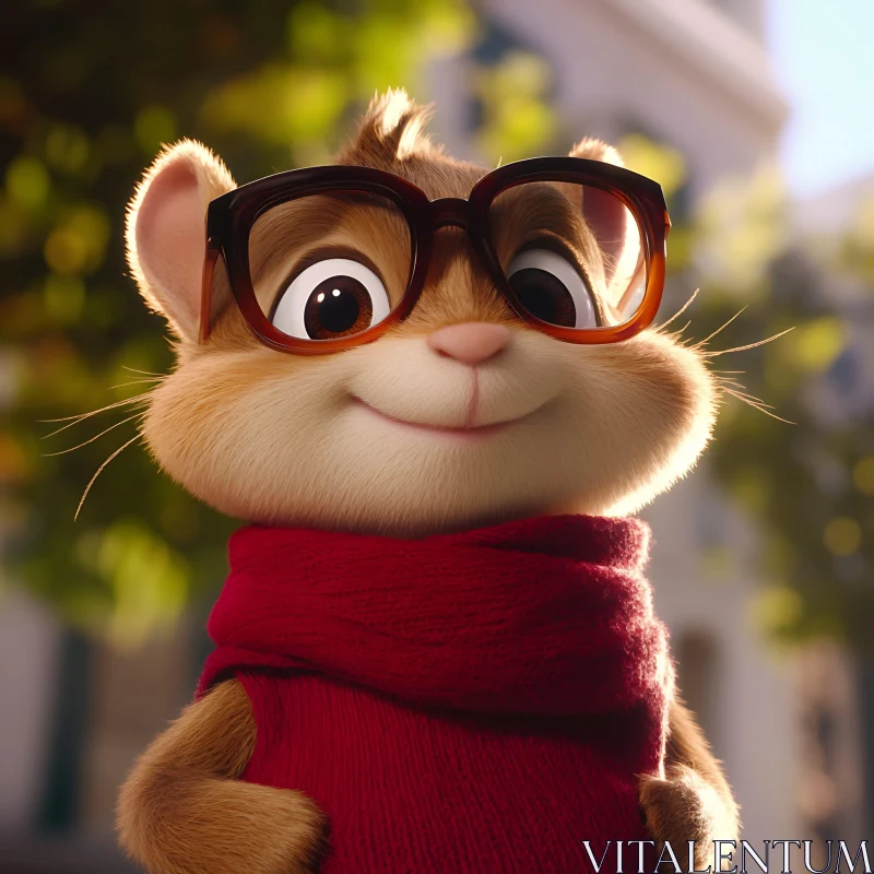 AI ART Cartoon Squirrel Portrait