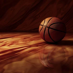 Orange Basketball on Wood