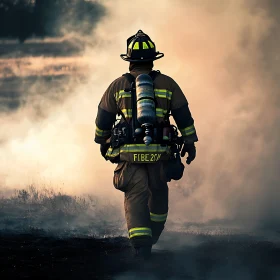 Heroic Firefighter in Action