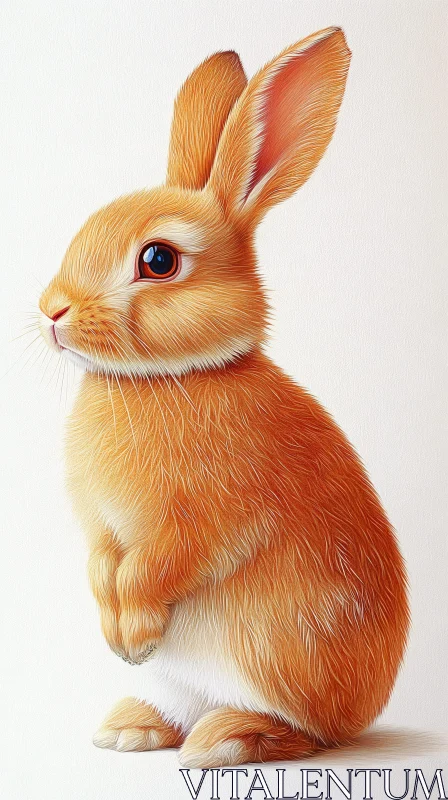 AI ART Charming Orange Rabbit Portrait