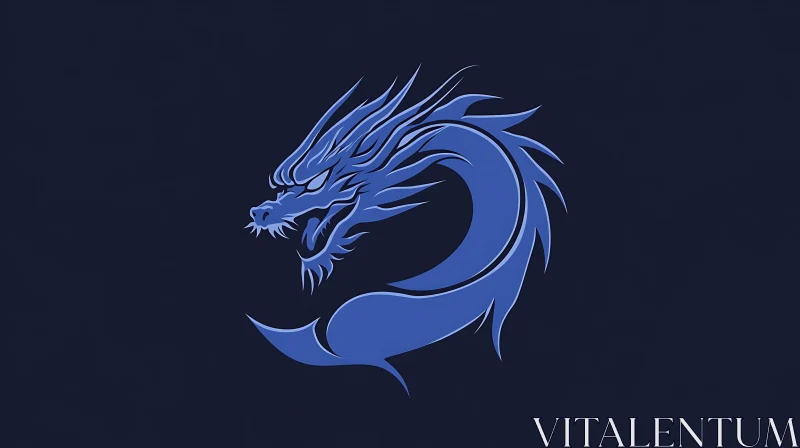 AI ART Stylized Dragon Icon on Dark Background