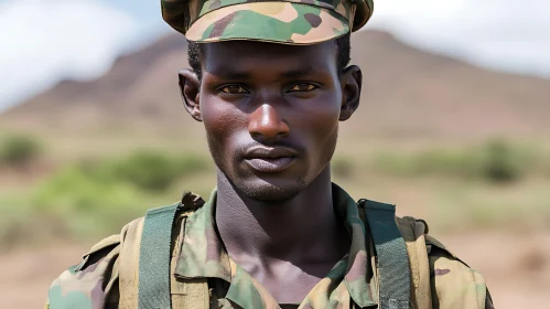 Man in Military Camouflage