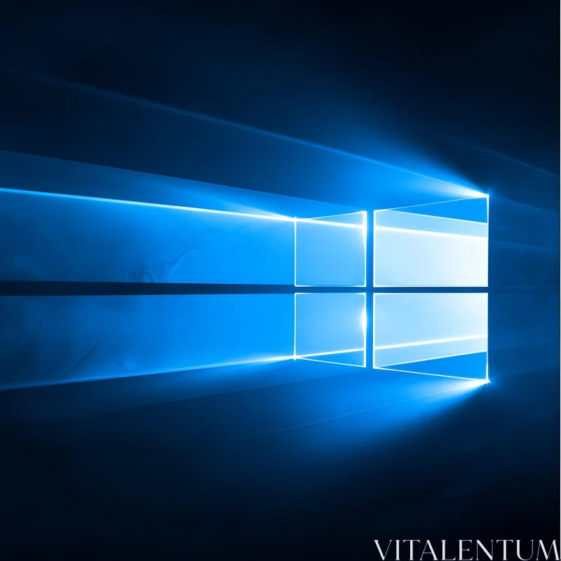 Windows Logo Emitting Blue Light AI Image