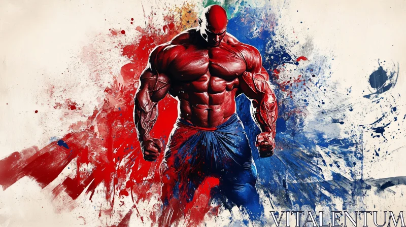 AI ART Abstract Bodybuilder Art with Bold Colors