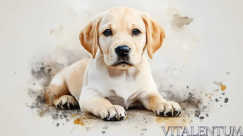 Artistic Labrador Retriever Puppy Image AI Image