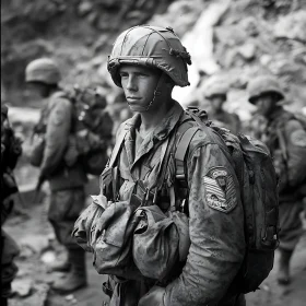 Monochrome Soldier Portrait