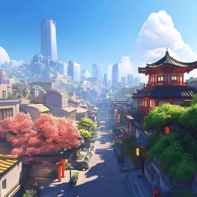 Japanese Architecture and Modern Skyline